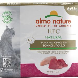 Almo Nature Nassfutter HFC Natural Cat mit Thunfisch und Huhn 6 x 55 g