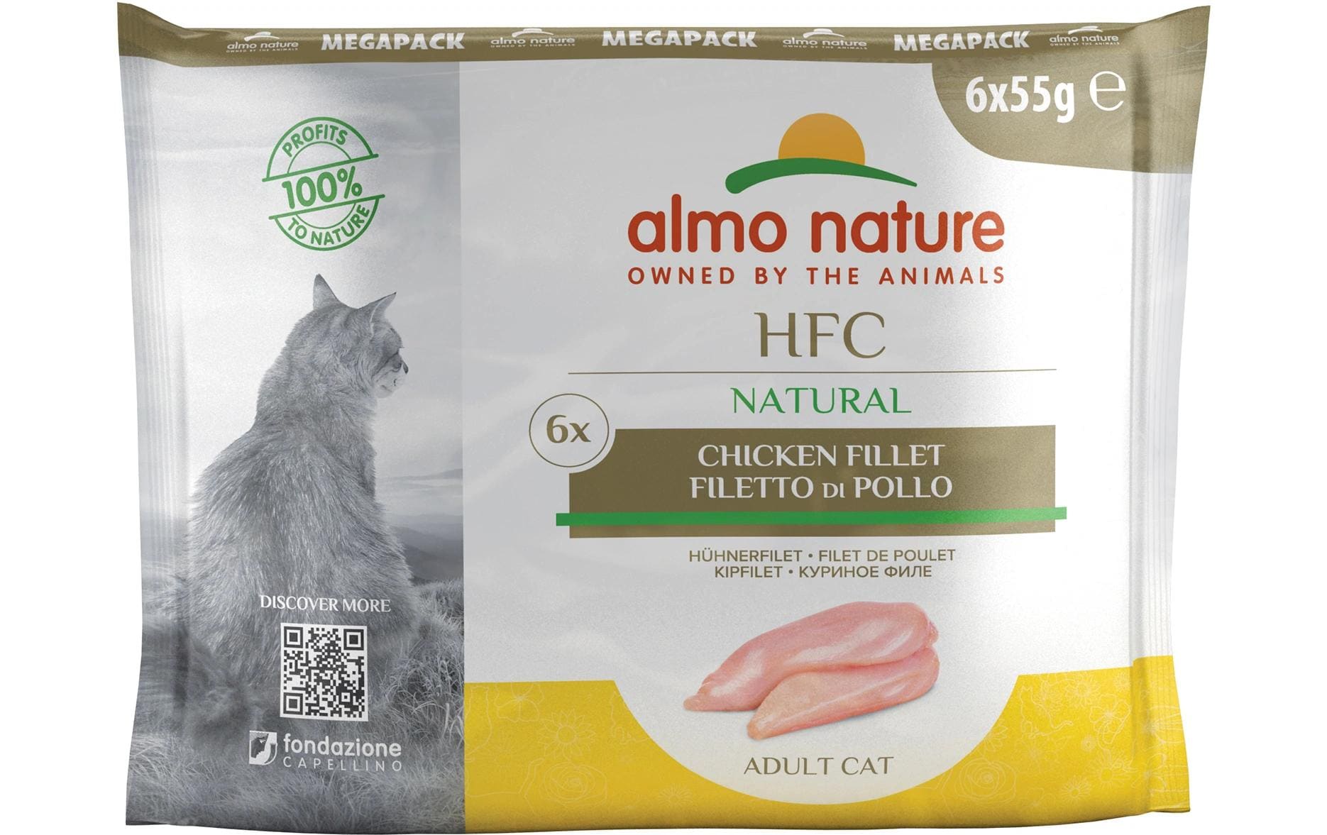Almo Nature Nassfutter HFC Natural Cat Mega Pack Hühnerfilet 6 x 55 g