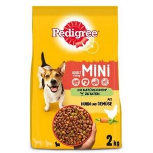 Pedigree Trockenfutter Adult Mini Geflügel und Gemüse, 2 kg