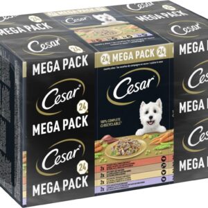 Cesar Nassfutter Landragout 4 Varietäten 24 x 150 g