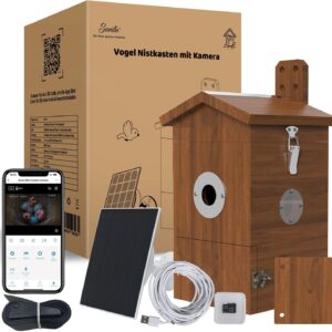 Sanilu Vogel Nistkasten mit Kamera und Solarpanel