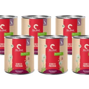 Herrmann’s Nassfutter Bio Rind mit Karotten – purinarm 6 x 800 g