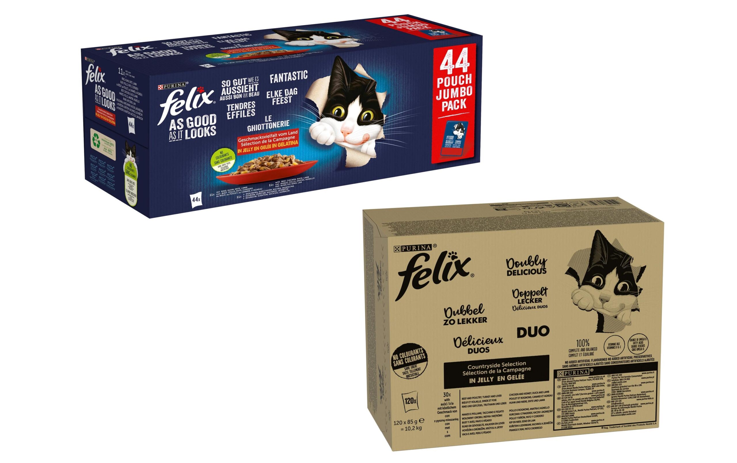 Felix Nassfutter AGAIL Fleisch Auswahl Kit, 120 + 44 x 85g