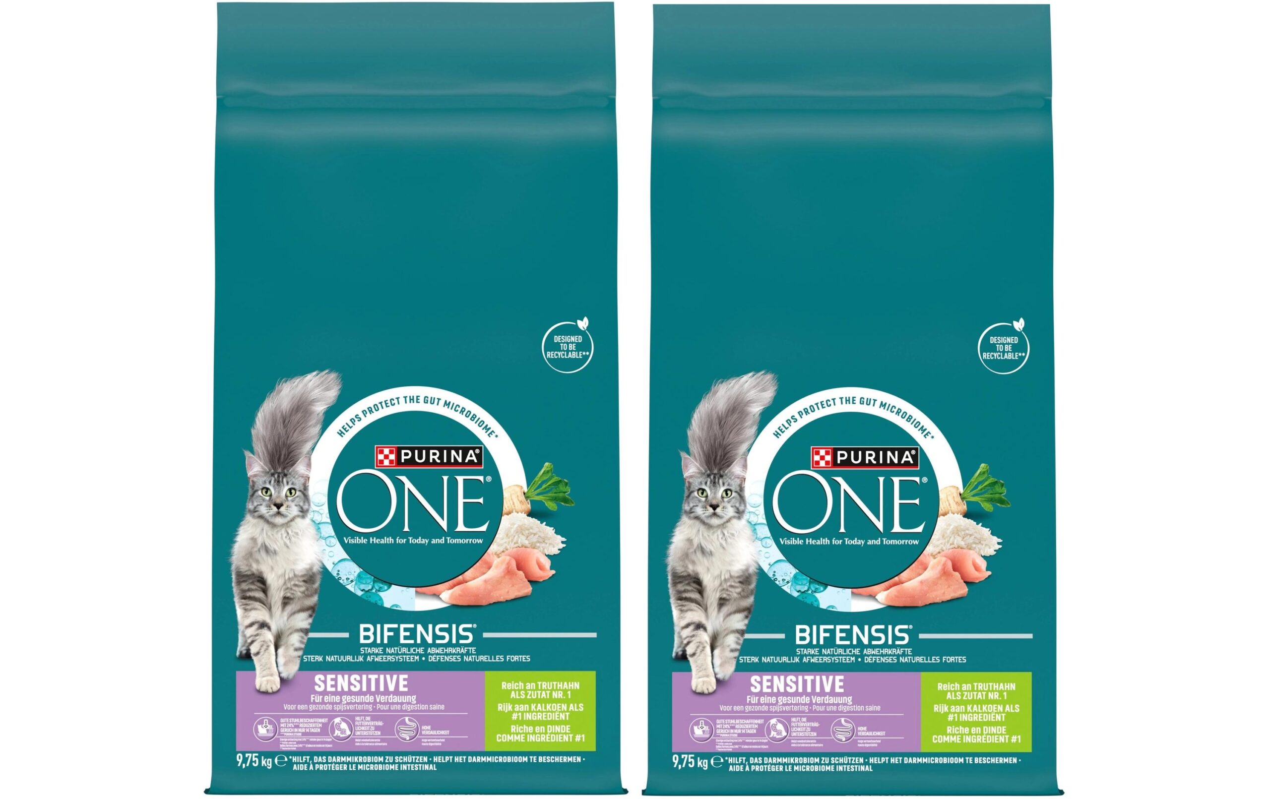 Purina ONE Trockenfutter Sensitive Truthahn und Reis 2 x 9.75 kg