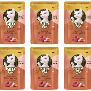 KITTY Cat Nassfutter KittyCat Paté Pouch Rind, Truthahn 6 x 85 g