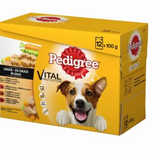 Pedigree Nassfutter Vital Protection 4 Sorten in Sauce, 12 x 100 g