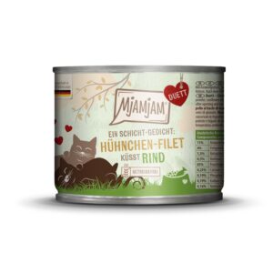 Mjamjam Nassfutter Duett Hühnchen-Filet küsst Rind, 190 g