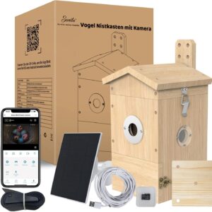 Sanilu Vogel Nistkasten mit Kamera, Solarpanel inklusive