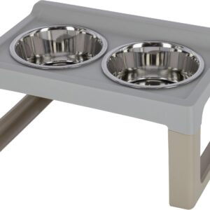 Kerbl Futternapf-Ständer erhöht MDF Edelstahl 41 x 26 x 20 cm