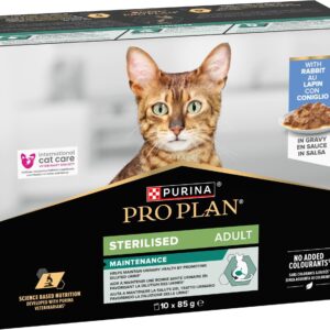 Purina Pro Plan Nassfutter Sterilised, Kaninchen, 10 x 85 g