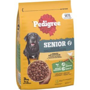 Pedigree Trockenfutter Senior Geflügel und Gemüse, 3 kg