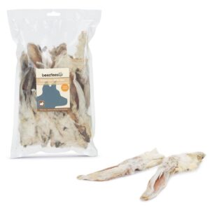 Beeztees Kausnack Kaninchenohren mit Fell, 200 g