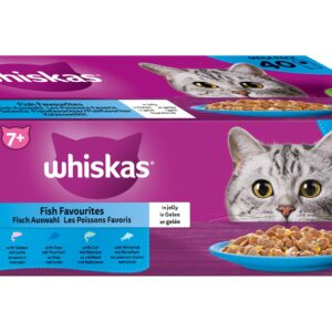 Whiskas Nassfutter Fisch Auswahl in Gelee 7+, 40 x 85 g
