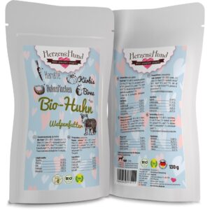 HerzensHund Nassfutter Welpe Bio-Huhn mit Bio-Karotte, 130 g