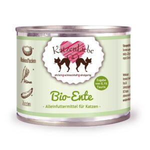 KatzenLiebe Nassfutter Bio-Ente mit Bio-Zucchini, 200 g