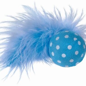 Nobby Katzen-Spielzeug Ball mit Rassel und Feder, 4 cm, Blau