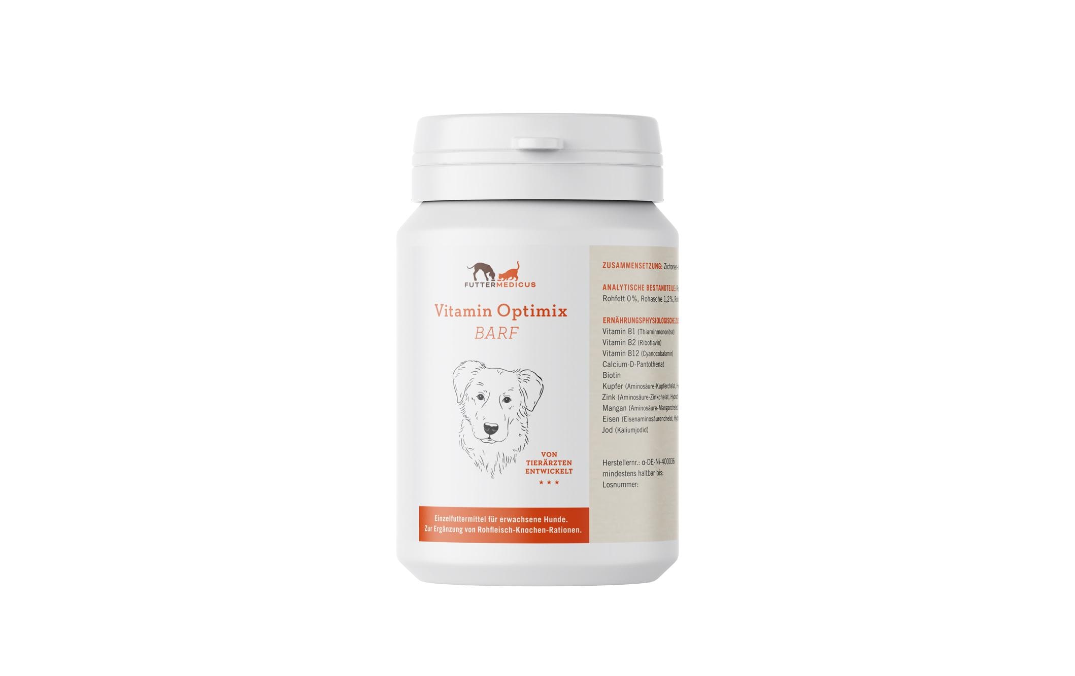 Futtermedicus Hunde-Nahrungsergänzung Barf Vitamin-Optimix, 180 g