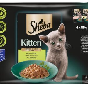 Sheba Nassfutter Kitten Sauce feine Vielfalt, 4 x 85g