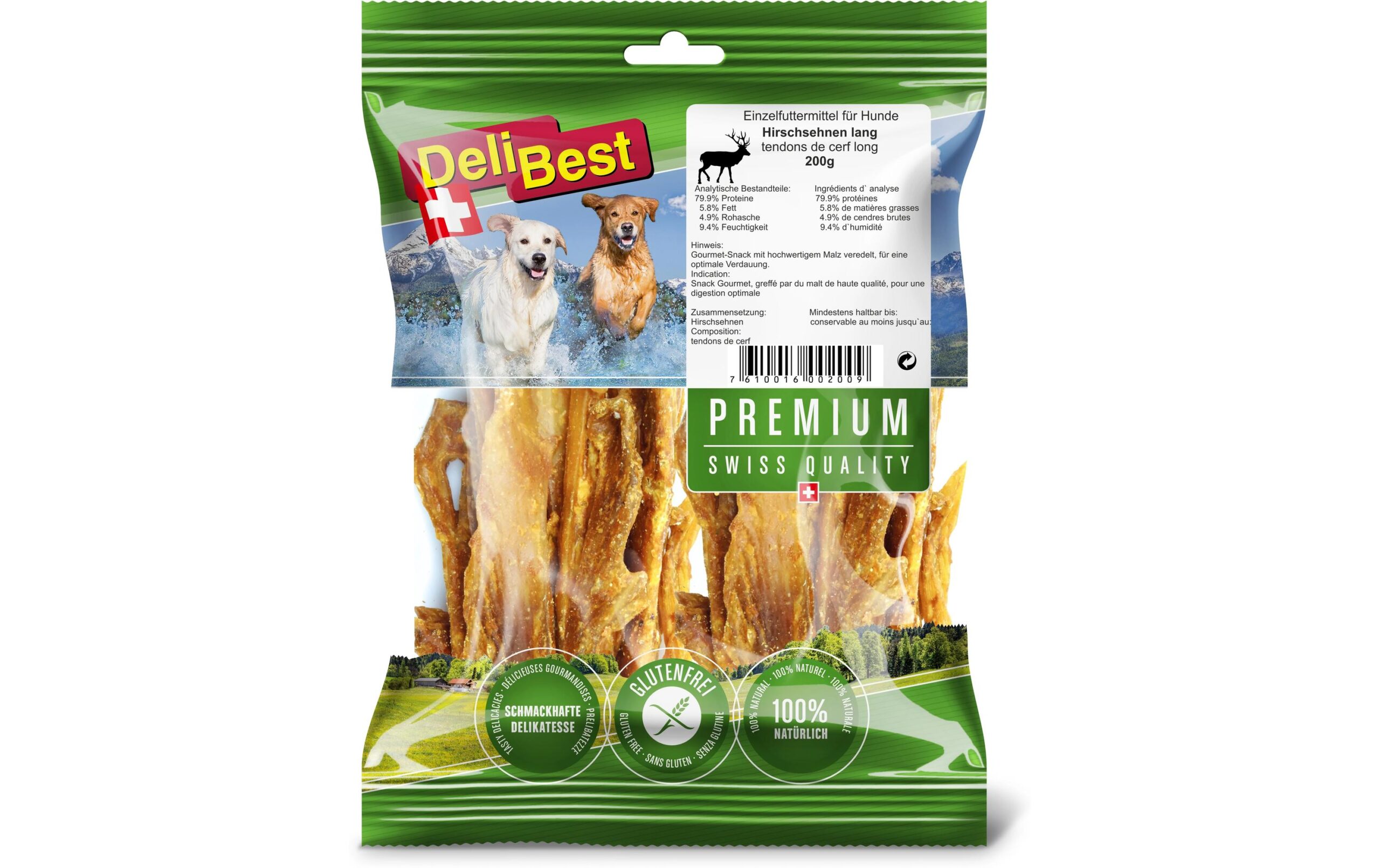 DeliBest Sehnen Premium Hirsch lang, 200 g