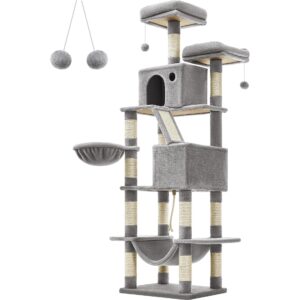 Feandrea Kratzbaum XXL 206 cm, Grau/Beige