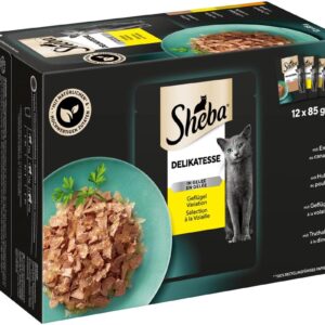 Sheba Nassfutter Delikatesse Gelee Geflügel Variation, 12 x 85g