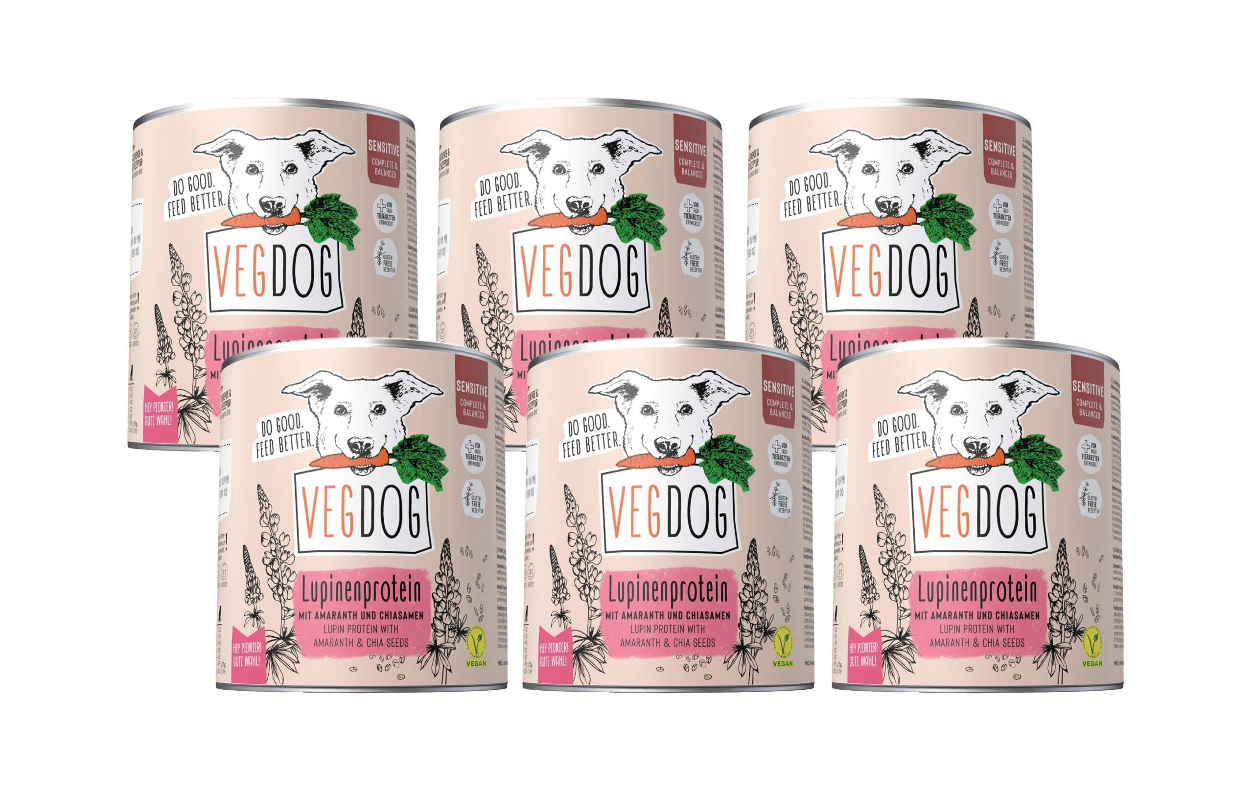 Vegdog Nassfutter Sensitive Lupinenprotein, 6 x 800g