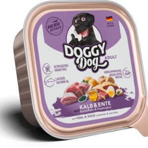 DOGGY Dog Nassfutter DoggyDog Schale Kalb, Ente Adult 150 g