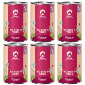 Herrmann’s Nassfutter Ziege mit rote Beete und Hirse 6 x 400 g