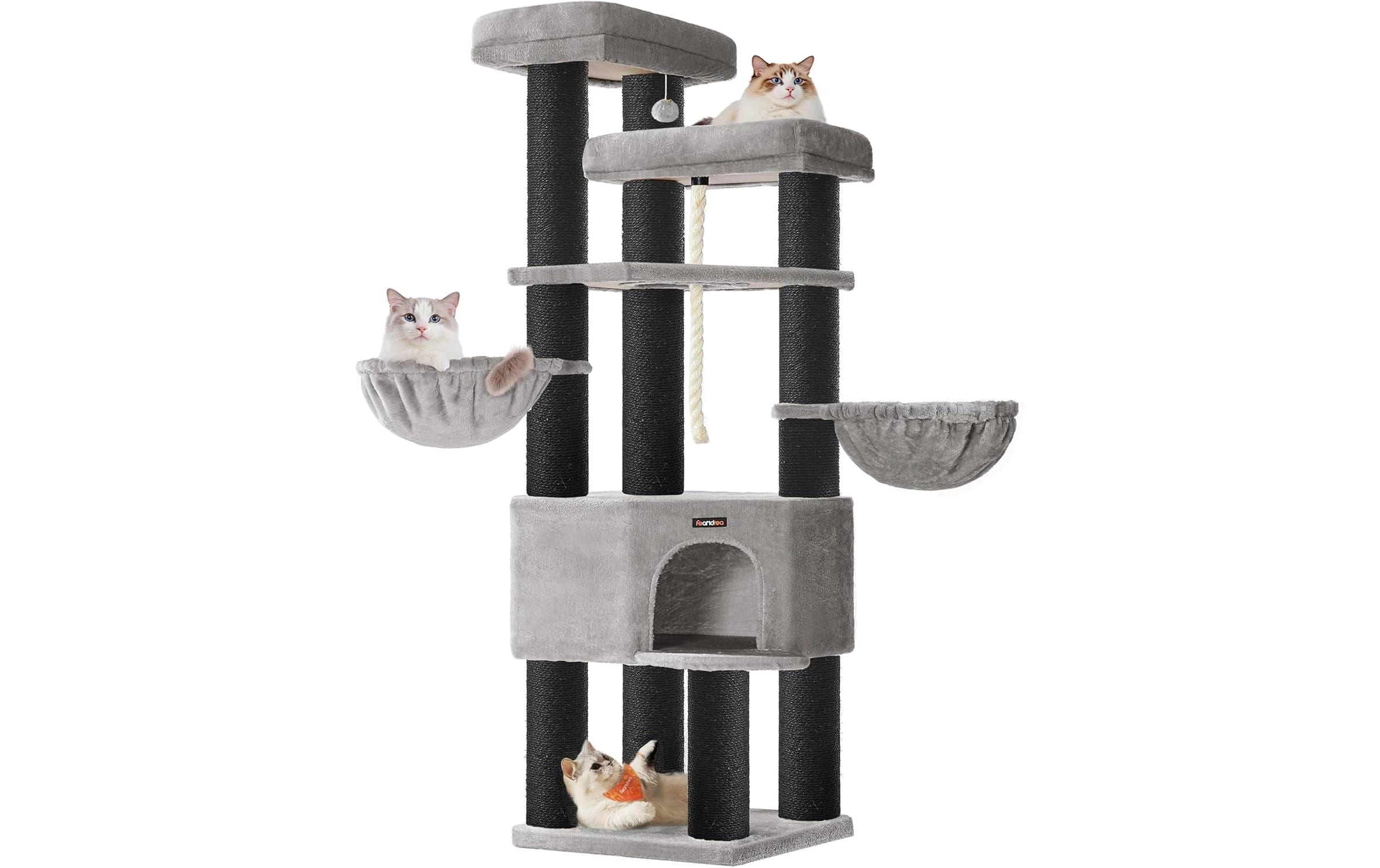 Feandrea Large Multi-Tier Cat Tree 55 x 55 x 195 cm