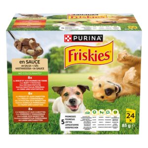 Purina Friskies Nassfutter Adult mit Rind, Huhn, Lamm in Sauce 24 x 85 g