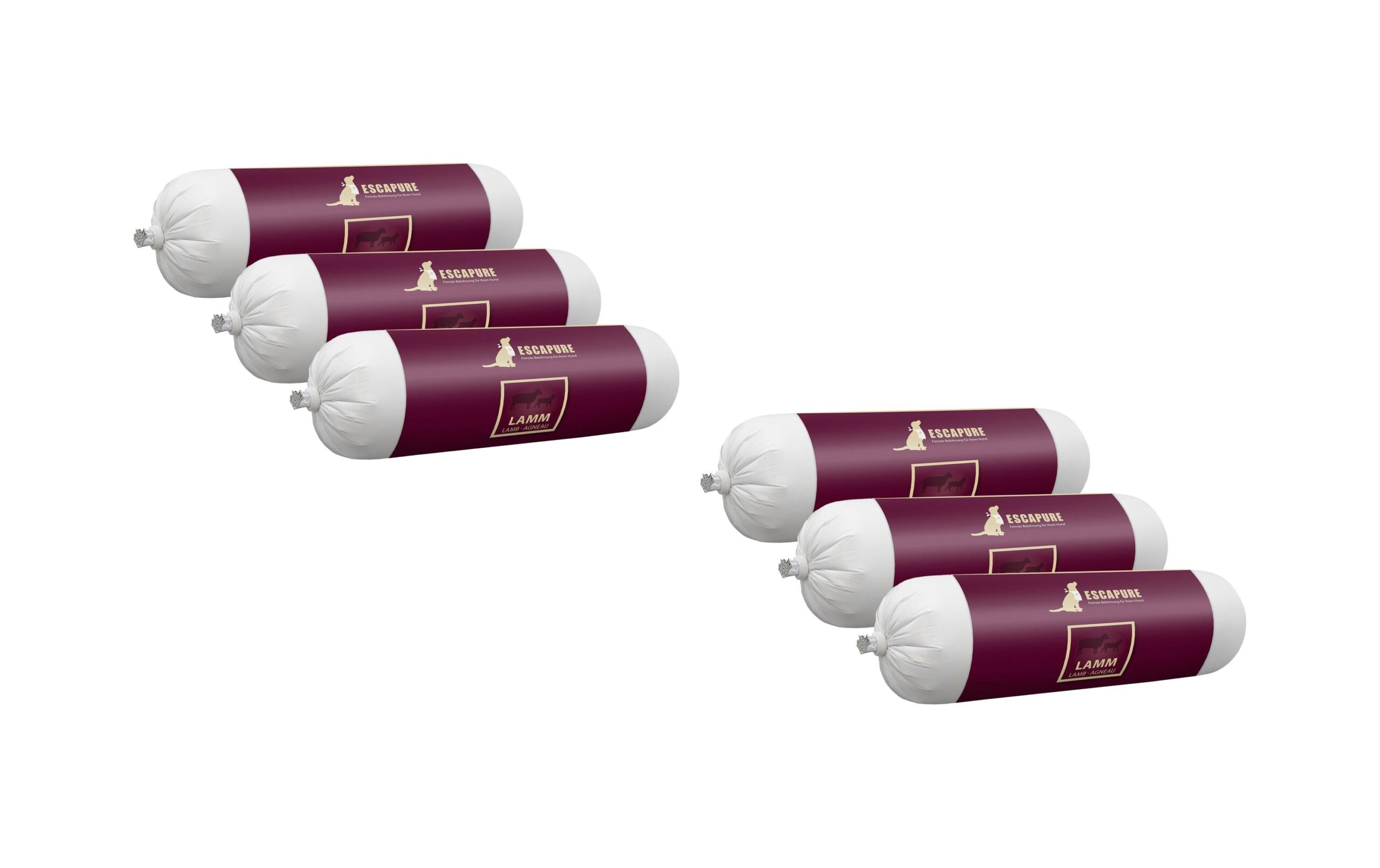 Escapure Nassfutter Wurst Lamm, 6 x 400 g
