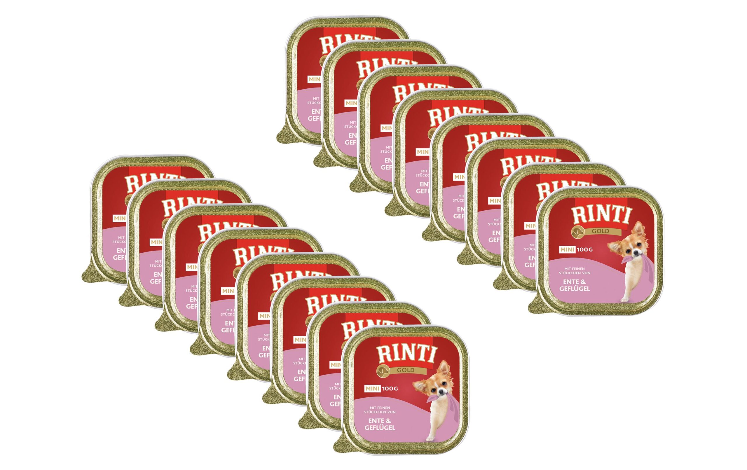 Rinti Nassfutter Gold Mini Ente & Geflügel, 16 x 100 g