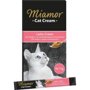 Miamor Katzen-Snack Lachs-Cream, 6 x 15 g