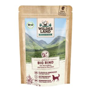 Wildes Land Nassfutter Rind mit Kartoffeln, Karotten & Zucchini 125 g