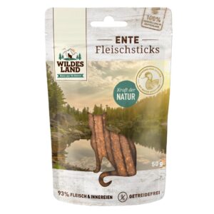 Wildes Land Katzen-Snack Ente Pur Sticks 50 g