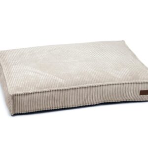Designed by Lotte Hunde-Bett Ribbed Hellgrau 100x70x15cm
