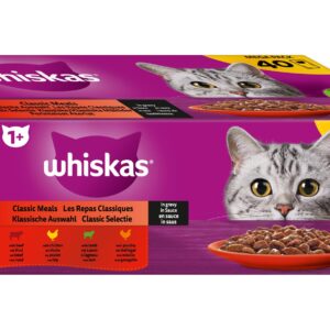 Whiskas Nassfutter Klassische Auswahl in Sauce 1+, 40 x 85 g