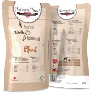 HerzensHund Nassfutter Pferd mit Bio-Gemüse, 130 g