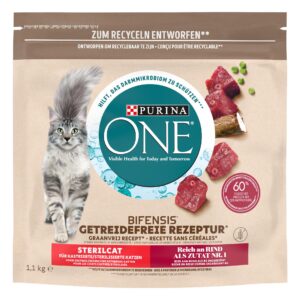 Purina ONE Trockenfutter Grain Free Adult Rind, 1.1 kg