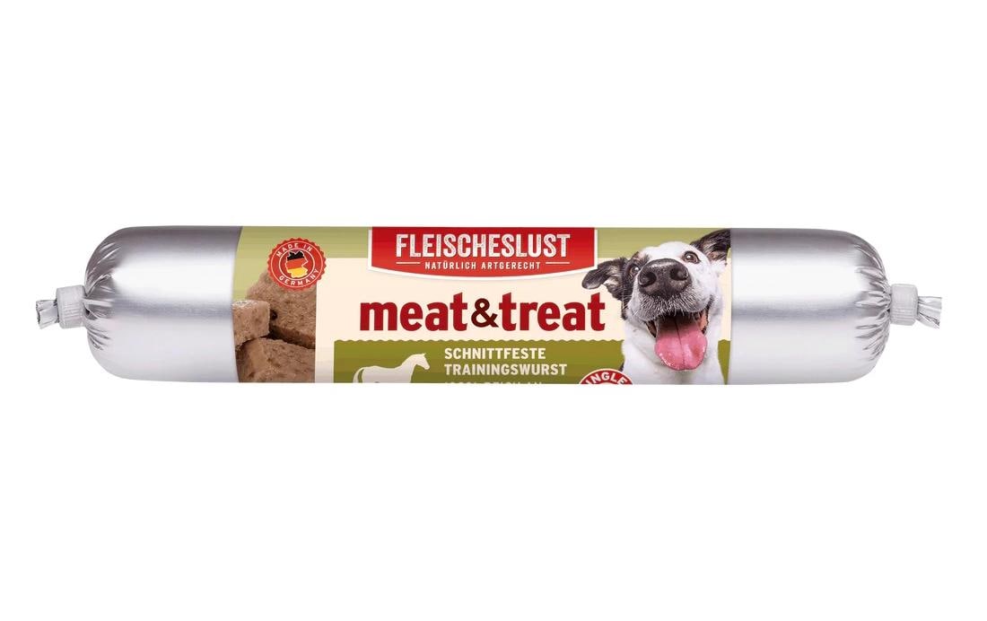 Fleischeslust Leckerli Meat & Treat Singleshot Pferd, 80 g