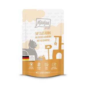 Mjamjam Nassfutter Quetschie Huhn & Mörchen, 125 g