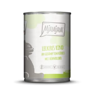Mjamjam Nassfutter Dose Rind & Kürbis, 400 g