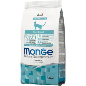 Monge Trockenfutter Katze Monoprotein Sterilisiert Kabeljau 1.5 kg