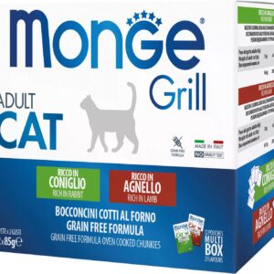 Monge Nassfutter Grill Adult Multipack Kaninchen & Lamm, 12x85g