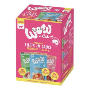 WOW Nassfutter Filets in Sauce Multipack, 6 x 85 g