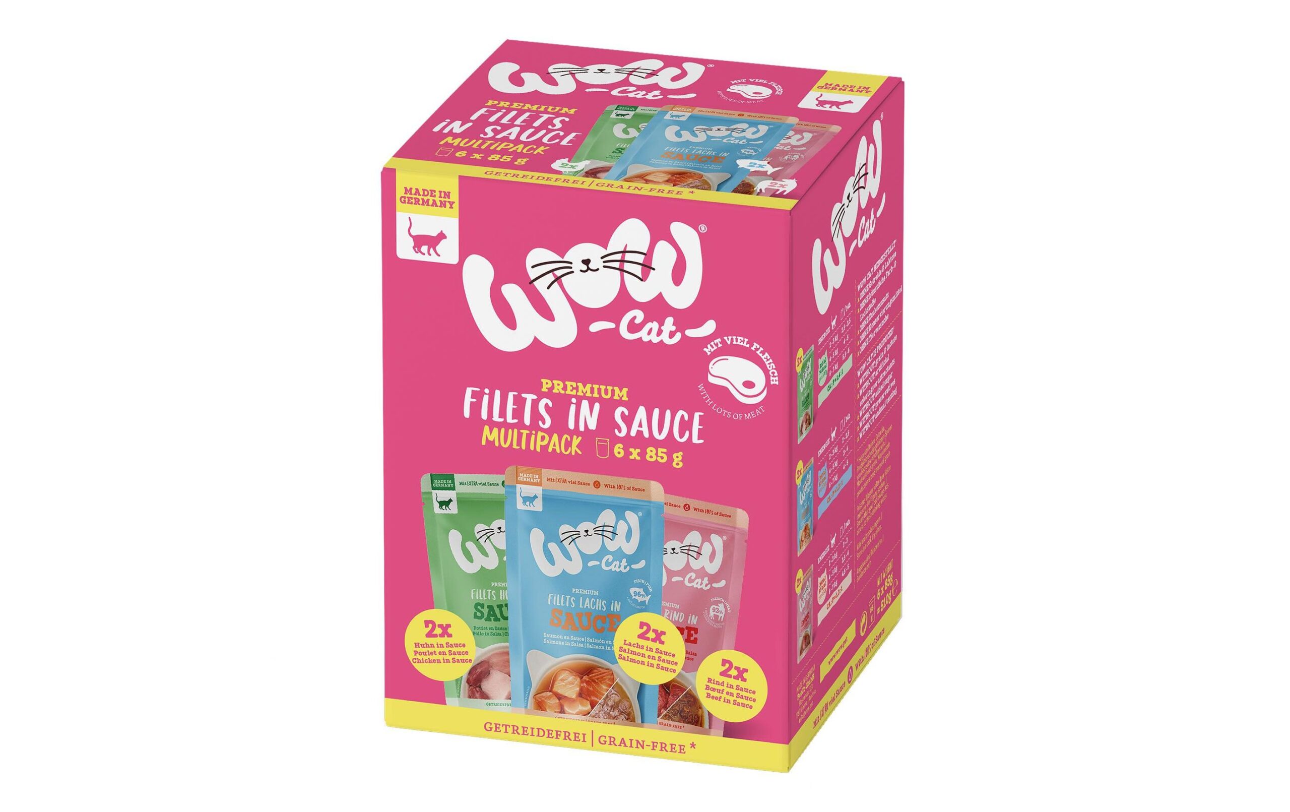 WOW Nassfutter Filets in Sauce Multipack, 6 x 85 g