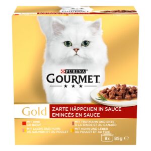 Purina Gourmet Nassfutter Gourmet Gold Häppchen in Sauce, 8 x 85 g