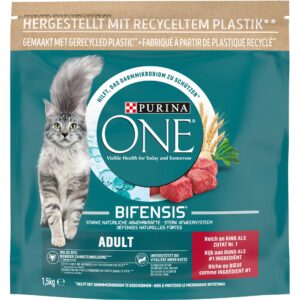 Purina ONE Trockenfutter Adult Rind & Vollkorn, 1.5 kg