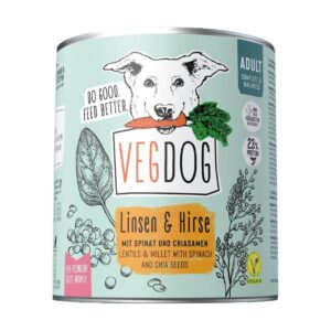 Vegdog Nassfutter Adult Linsen und Hirse 800 g