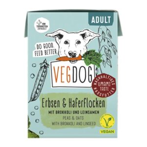 Vegdog Nassfutter Adult Tetra Pak Erbsen und Haferflocken 200 g